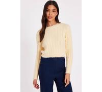 Quiz Women's Yellow Fluffy Knit Jumper | Size: Medium Quiz Yellow M