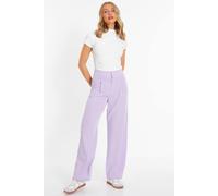 Quiz Women's Yellow Linen Palazzo Trousers in Purple | Size: 16 Quiz Purple 16