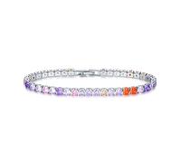 Quizzhe Dainty Rhinestone Tennis Bracelets Sparkly White Gold Plated CZ Bracelet Trendy Diamond Classic Cuff Bracelets Square Rhinestone Cuban Party Wedding Christmas Jewelry Gift for Women, 7.5