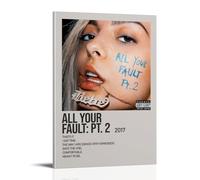 QUJIAOFUMEISUU All Your Fault_ Pt_ 2 by Bebe Rexha Poster Aesthetic Canvas Print Room Aesthetic Wall Art 20x30inch(50x75cm) Frame-All Your Fault_ Pt_ 2 by Bebe Rexha