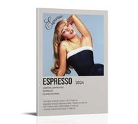 QUJIAOFUMEISUU Espresso by Sabrina Carpenter Poster Aesthetic Canvas Print Room Aesthetic Wall Art 24x36inch(60x90cm) Frame-Espresso by Sabrina Carpenter