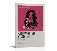 QUJIAOFUMEISUU Half Written Story by Hailee Steinfeld Poster Aesthetic Canvas Print Room Aesthetic Wall Art 20x30inch(50x75cm) Frame-Half Written Story by Hailee Steinfeld