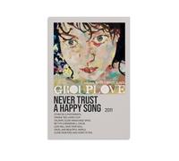 QUJIAOFUMEISUU Never Trust A Happy Song by GROUPLOVE Poster Aesthetic Canvas Print Room Aesthetic Wall Art 20x30inch(50x75cm) Unframe-Never Trust A Happy Song by GROUPLOVE