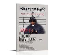 QUJIAOFUMEISUU Str8 Off Tha Streetz of Muthaphukkin Compton by Eazy-E Poster Aesthetic Canvas Print Room Aesthetic Wall Art 20x30inch(50x75cm) Frame-Str8 Off Tha Streetz of Muthaphukkin Compton