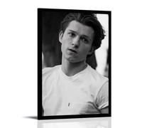 QUJIAOFUMEISUU Tom Holland Poster Aesthetic Canvas Print Room Aesthetic Wall Art 24x36inch(60x90cm) Frame-tom Holland