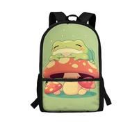 QUJUFOZY Children's School Backpack for Boys Girls Frog Mashroom Backpack for Children Back to School 17 Inch Bookbag for Little Kids Animal Printed Schoolbags Large Capacity Rucksack Hiking Daypack