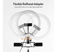 Qukaim 10 Inch Ring Light, Selfie Beauty LED Light with 3 Lighting Modes, Dimmable, Includes 3 Phone Holders, Ballhead Adapter, 72cm Tripod Stand, Remote Shutter for Live Streaming