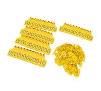 Qukaim 100 Pcs Cattle Ear Tags, Extra Large Fadel Livestock Ear Label for Cow Management, Yellow, Animal Ear Tags