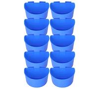 Qukaim 100 Pcs Livestock Ear Tags, Anti-Dropping Round Tags with Numbers for Pigs, Sheep and Foxes, Yellow, Plus 10 Pcs Pigeons Feeding Cups, Safe Plastic Hanging Dish, Blue