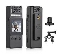 Qukaim 1080P Body Camera, Wearable Body Cam with WiFi, 180° Rotatable Lens, Night Vision, Warning Lights, Magnetic Back Clip for Law Enforcement, Delivery, Outdoor Recording