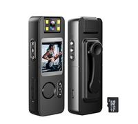 Qukaim 1080P Body Camera, Wearable Video Recording Camcorder, WiFi, 180° Rotatable Lens, LED Fill Lights, Back Clip, 64GB TF Card, Ideal for Law Enforcement, Outdoor Sports, Personal Use
