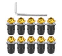 Qukaim 10PCS Motorcycle M5x16mm Windscreen Windshield Screw Bolts Kit, Universal with Wrench, Golden, Includes Windshield Nuts and Fairing Screen Bolts, Autocycle Accories