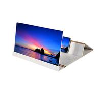 Qukaim 12" High Definition Phone Screen Amplifier, Anti-Radiation Design with Wood Grain Stand, Portable Mobile Screen Amplifier for Enhanced Viewing Experience