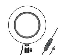 Qukaim 16cm LED Fill Ring Light, Adjustable Brightn for Photography, Live Streaming, YouTube Video, Includes Ballhead Adapter, Ideal for Makeup and Content Creation