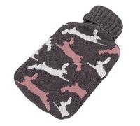 Qukaim 1L U Shaped Hot Water Bottle, Hot Water Bag with Soft Fluffy Cover for Neck and Shoulder Warmth in Winter, Pink, 20 x 30 cm, Ideal for Home Use
