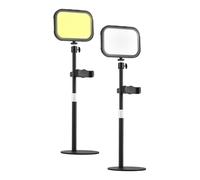 Qukaim 2 Packs Desktop LED Video Light Panel, 12W Adjustable Video Conference Light for Zoom Meeting, 3000K-6500K, Phone Holder, USB Powered, Ideal for Home Office