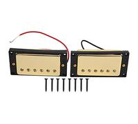 Qukaim 2 Pcs/Set Electric Guitar Pickup Magnet Ceramic for LP, Profional Guitarist, Includes 8 Screws, Bridge Pickups, Yellow