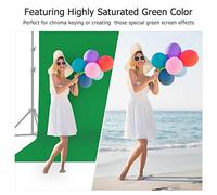 Qukaim 2 x Green Screen Backdrop, Profional Photography Background, Washable Polyester-Cotton Fabric, Seaml One-Piece Design for Portrait and Product Shooting
