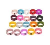 Qukaim 20 PCS Microphone Colored ID Rings, Multicolor Soft Silicone Rings Number 1 to 20 for Distinguishing Microphones, Random Color, Microphone Accories