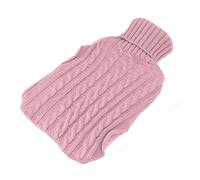 Qukaim 2000ML Hot Water Bag, High Density Rubber Water Bottle with Soft Cover for Winter, Hand Warmer with Twist Knit Cover, Blackish Green, Large Pink, White Options