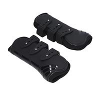 Qukaim 2pcs Horse Leg Boots, PU Neoprene Protective Adjustable Boots for Tendon Support, Black, Front Legs, Secure Fit, Horse Leg Guard, 30 cm Long