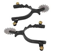 Qukaim 2PCS Low Carbon Steel Horse Spurs, Bronze West Cowboy Decorative Plate Harn Supplies, Horse Spurs for Riding and Training, Design