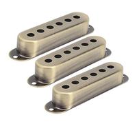 Qukaim 3Pcs Brass Single Pickup Cover Set, 48mm/50mm/52mm Electric Guitar Accories, Compatible with ST SQ Electric Guitars, Pickup Covers
