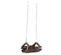 Qukaim 3pcs Guinea Pig Cage Hammock Set, Hanging Tunnel Hammock for Rat, Ferret, Small Cat, Wooden Swing, Chew Toy, wood, Small Animal Cage Accories