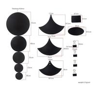 Qukaim 4 Binder Clips Cymbal Drum Mute Pads Set, Drum Mute Pad Mat with 4 Binder Clips, Sound Off Blocks, Belt Mat for Drum Practice, Drum Silencer, Ideal for Quiet Practice