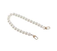 Qukaim 40cm Artificial Pearl Handle Chain, Multifunctional Short Bag Handle with Alloy Clasp, 12mm Imitation Pearl Bead Strap for Purses Handbags Wallets
