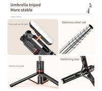 Qukaim 43.7-Inch Multi-Function Selfie Stick Desktop Tripod, 7-Section Telescoping Rod, Phone Clip, Detachable Beauty Fill Light & Remote Control, Compatible with Android & iOS