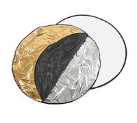 Qukaim 5 in 1 Photography Light Reflector, Round Reflector with Storage Bag, 110 cm / 43.3 in, For Photo Studio and Live Broadcast, Handle Lighting Tool