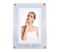 Qukaim 5 Inch Acrylic Digital Picture Frame, Colorful LED Art Photo Frame, Automatic Rotating, 4G Memory for Home Office, Modern Display for Photos