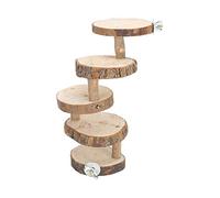 Qukaim 5 Layers Wooden Hamster Ladder, Parrot Toy Climbing Stairs, Pet Toys Perches for Cage, Ideal for Hamsters and Parrots, 30 cm Long, Wood