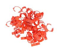 Qukaim 50 Pcs Chicken Leg Rings, Retractable Numbered Bird Foot Rings for Ducks, Geese, and Other Poultry, Orange, Plastic Identification Leg Bands, Birds Training Rings