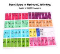 Qukaim 54keyspianostickers Piano Keyboard Keys Stickers for Beginners, Colorful Piano Note Stickers for 88/61/54 Keys, Easy to Read, Self-Adhesive, Ideal for Learning and Teaching
