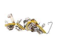 Qukaim 5Pcs Electric Guitar Stereo Female Jack, 6.35mm Panel Mount Socket, TRS Stereo Input Jack for Bass, 6.5mm Socket, Ideal for Guitar and Bass Connections