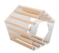 Qukaim 5Pcs Rabbit Chewing Grass Cake Skewers, Safe Pet Snacks for Rabbits Hamsters, 20x40cm Minimalist Hamster Wooden House, Ventilated Cabin, 7.9x15.7in Bendy Bridge Tunnel