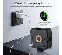Qukaim 5W Bi-Color LED Photography Lamp, Dimmable Pocket Vlog Light with LCD Screen, 2500K-9000K Color Temperature, 2000mAh Battery, 60 LED Beads, 1/4in Threaded Holes