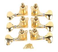 Qukaim 6Pcs Guitar Tuner Pegs Tuning Set, 1:18 Gear Ratio, Completely Closed Electric Guitar Accories with Small Tail Handle, Antique Brass Finish