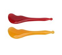 Qukaim Acupuncture Pen Eye Cream Scoop Ceramic Silicone Mini Cosmetic Spatula, 2 Pcs Eye Massage Wand Stick and Gua Sha Pointing Pen for Deep Tissue Massage, Makeup Mask Applicator