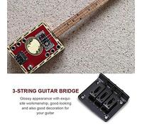Qukaim Adjustable Guitar Bridge 4-String Fixed Bridge Replacement Parts for Cigarbox Electric Guitars, Bass, Ukulele, Gold, Adjustable Design, Construction