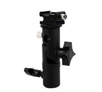 Qukaim Adjustable Hot Shoe Mount Adapter, Flash Light Stand Holder, Umbrella Holder Bracket for Photography, Compatible with Various Camera Equipment