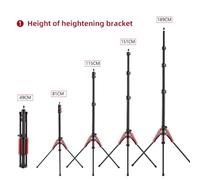 Qukaim Adjustable Tripod Stand, 189cm/74.4in Aluminum Alloy Video Light Stand, 3-Section, 5kg/11lb Load Capacity, 1/4in Threaded Screw for LED/Flash Light/Softbox