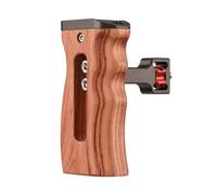 Qukaim Adjustable Wooden Camera Cage Handle, Left/Right Side Hand Grip with 1/4 Inch Screw, ARRI-Style Mount, Cold Shoe Mount, Mini Wrench, Compatible with SmallRig Video Cage