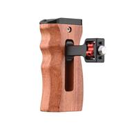 Qukaim Adjustable Wooden Camera Cage Handle, Left/Right Side Hand Grip with 3/8 Inch Screw-Style Mount, Cold Shoe Mount, Mini Wrench, Compatible with SmallRig Video Cage