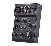 Qukaim AGE03 5-Channel Mini Mic-Line Mixing Console, USB o Interface with Built-In Echo Effect, USB Powered for Recording, DJ, Live Broadcast, Karaoke