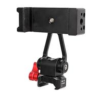 Qukaim Aluminum Alloy Phone Clip, Universal Cell Phone Clamp Mount with NATO Chute Mount, Cold Shoe Mount, 1/4 Inch Screw Hole, Compatible with Most Smartphones