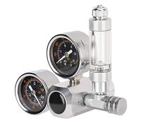 Qukaim Aquarium Accory CO2 Regulator Aquarium Dual Gauge Display, Includes Bubble Counter and Check Valve, W21.8, Essential Aquarium Supply for CO2 Systems