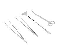 Qukaim Aquarium Tool Set Aquarium Tools Kit, 4 in 1 Multifunction Stainl Steel Aquarium Scissor Tools Set for Aquatic Plants, Fish Tank Maintenance